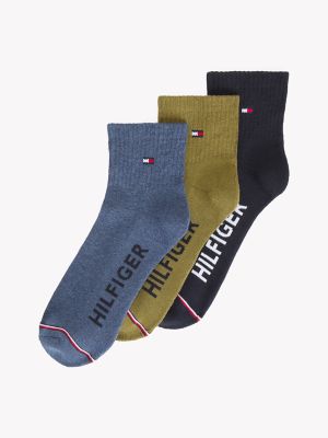 Monotype Logo Quarter-Top Sock 3-Pack, Navy / Multi