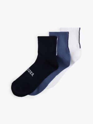 Monotype Sport Quarter-Top Sock 3-Pack, Faded Indigo / Multi