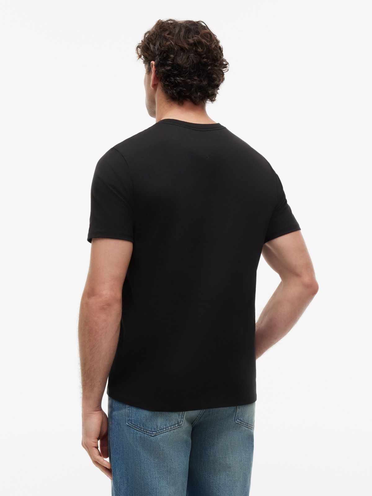 Colorblock Flag Stripe Logo T-Shirt — Black