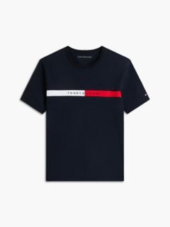 Colorblock Flag Stripe Logo T-Shirt — Navy Blue 5