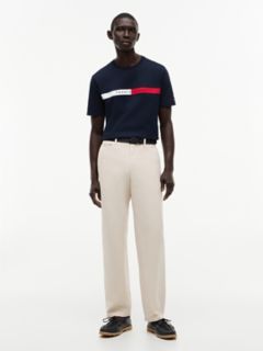 Colorblock Flag Stripe Logo T-Shirt — Navy Blue 2
