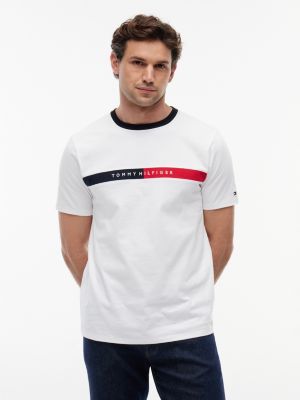Colorblock Flag Logo T-Shirt, Optic White