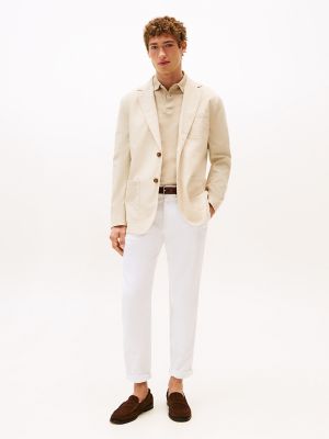 Regular Fit Cotton-Linen Blazer, Classic Beige