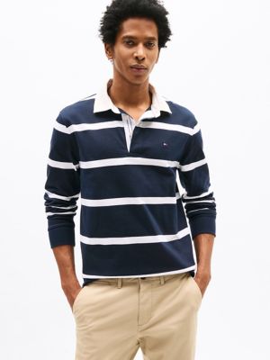 Regular Fit Long-Sleeve Rugby Polo, Navy