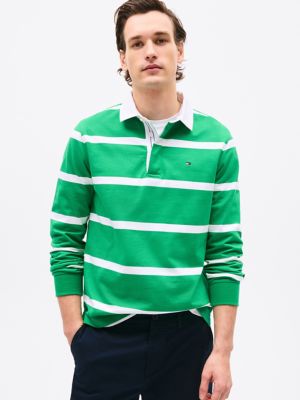 Regular Fit Long-Sleeve Rugby Polo, Olympic Green