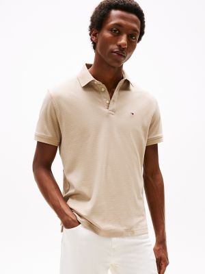 Regular Fit Honeycomb Interlock Polo, Beige