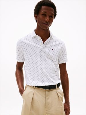 Regular Fit Dot Interlock Polo, Optic White