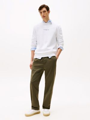 Pull-On Relaxed Twill Pant, Army Green