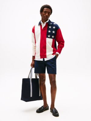 7" Allover Flag Chino Short, Navy