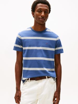 Stripe T-Shirt, Faded Indigo/Grey Stripe