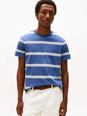 Stripe T-Shirt, Faded Indigo/Grey Stripe