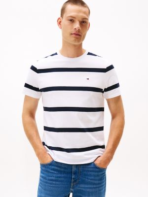T-shirt rayé, blanc optique