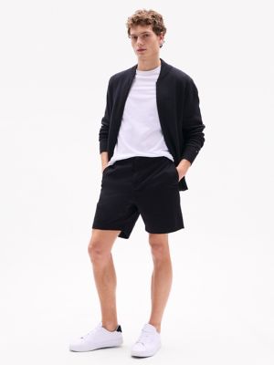 Pull-On Peached Twill Short, Black