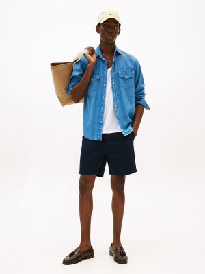 Pull-On Peached Twill Short, Navy