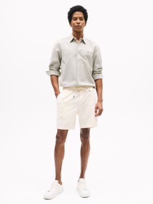 Cotton-Linen Blend Pull-On Short, Calico