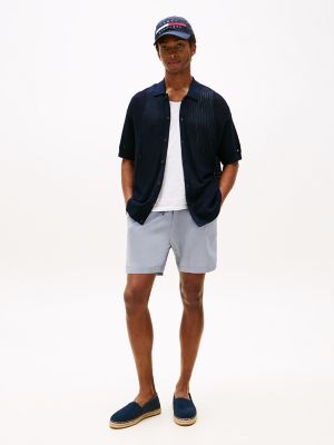 Cotton-Linen Blend Pull-On Short, Rich Grey