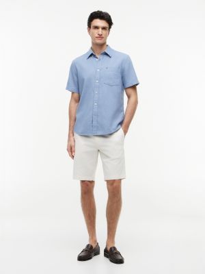 Мужские рубашки Tommy Hilfiger Regular Fit Short-Sleeve Linen-Blend Shirt — фото 2
