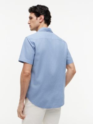 Мужские рубашки Tommy Hilfiger Regular Fit Short-Sleeve Linen-Blend Shirt — фото 4