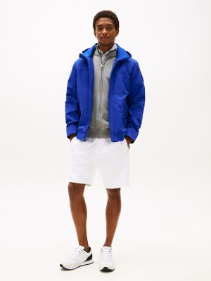 Tommy Flag Side-Stripe Sweatshort, Optic White