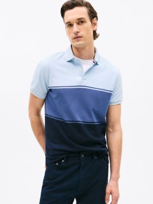 Regular Fit Colorblock Wicking Polo, Breezy Blue