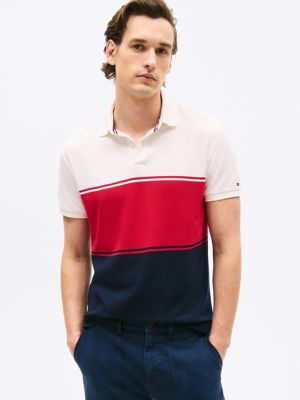 Regular Fit Colorblock Wicking Polo, Primary Red