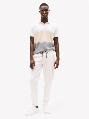 Regular Fit Colorblock Wicking Polo, Ancient White