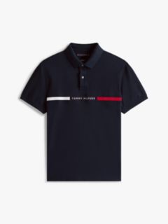 Regular Fit Embroidered Stripe Polo — Navy 5