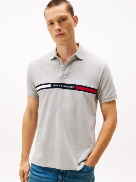 Мужские топы Tommy Hilfiger Regular Fit Embroidered Stripe Polo