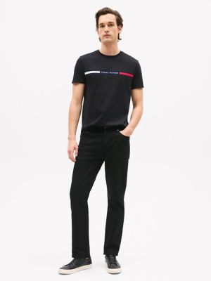 Tommy Flag Stripe T-Shirt, Black