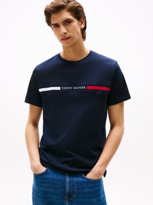Tommy Flag Stripe T-Shirt, Navy