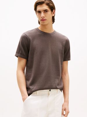 Cotton-Linen T-Shirt Sweater, Shady Stone