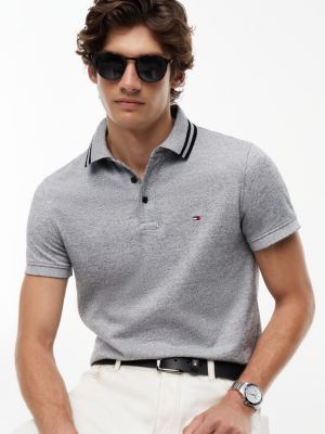 Мужские свитеры Tommy Hilfiger Slim Fit Heathered Polo — фото 3