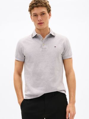 Slim Fit Heathered Polo, Shady Stone