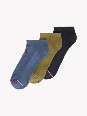 Tommy Flag Sport Ankle Sock 3-Pack, Uniform Olive / Multi