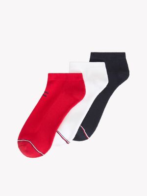 Tommy Flag Sport Ankle Sock 3-Pack, Primary Red / Multi