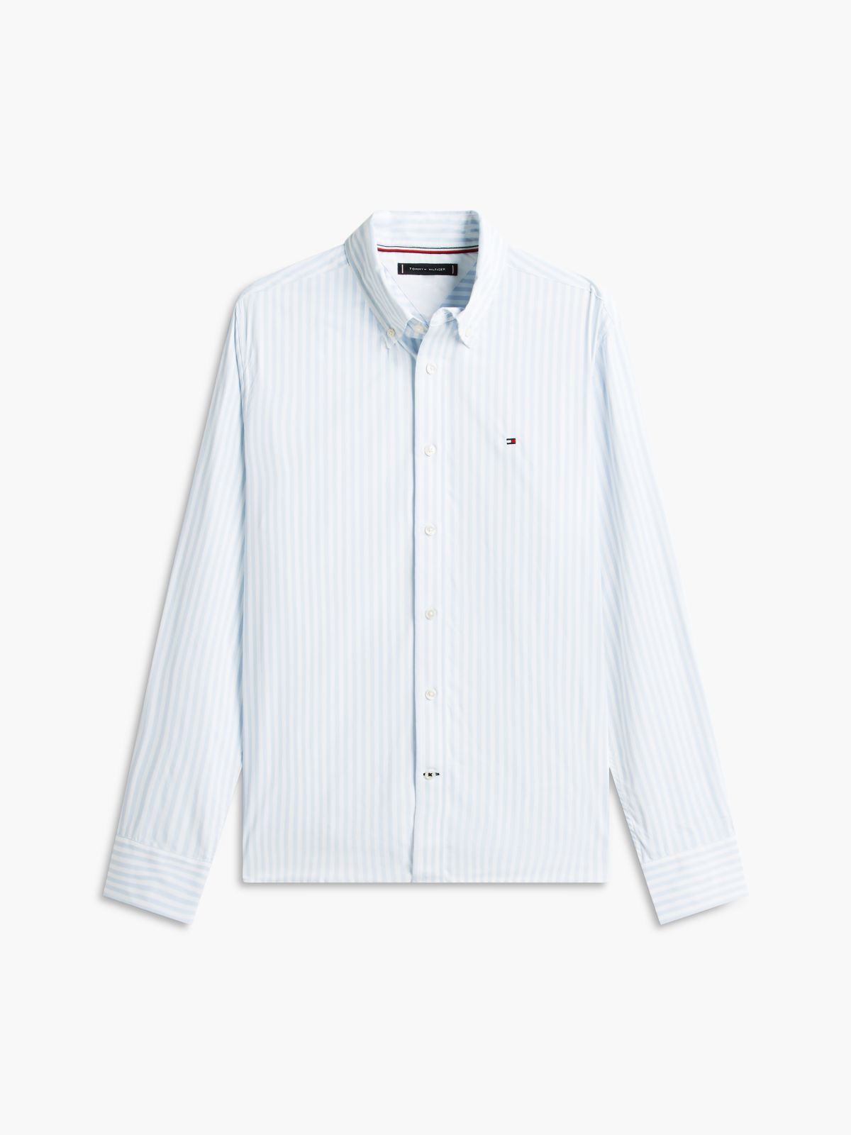 Regular Fit Striped TH Performance Shirt — Sky Blue/White Stripe