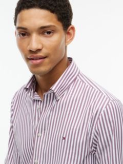 Regular Fit Striped TH Performance Shirt — Burgundy Stripe 3