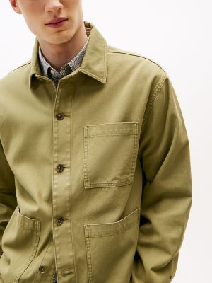 Lightweight Cotton-Linen Shirt Jacket, Uniform Olive