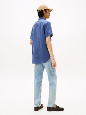 トミーページ Short-Sleeve Stripe Oxford Shirt | Tommy Hilfiger USA