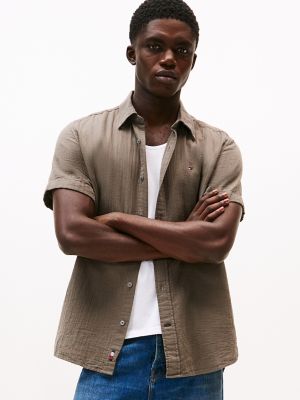 Short-Sleeve Gauze Shirt, Shady Stone