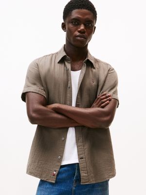 Short-Sleeve Gauze Shirt, Shady Stone