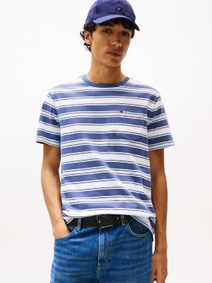 Everyday Stripe Pocket T-Shirt, Faded Indigo Stripe