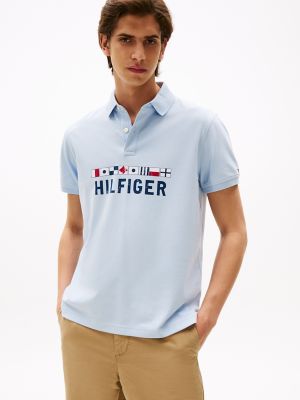 Regular Fit Nautical Graphic Logo Polo, Breezy Blue