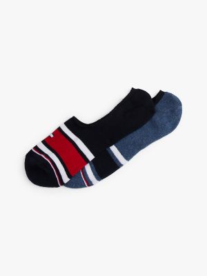 Stripe No-Show Sock 2-Pack, Navy / Multi