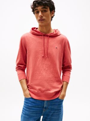 Slub Cotton Hoodie T-Shirt, Nantucket Red
