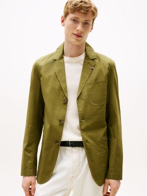 Stretch Cotton Poplin Blazer, Uniform Olive