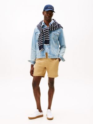 7" Cotton-Linen Blend Short, Classic Khaki