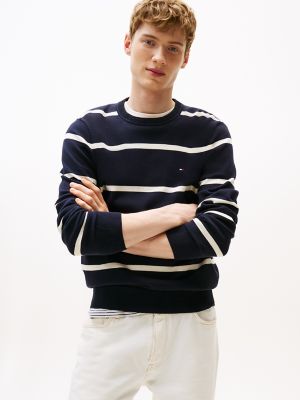 Stripe Crewneck Sweater, Navy Stripe
