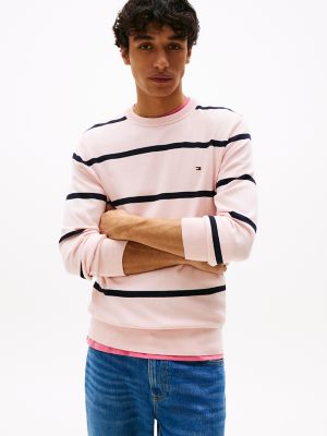 Stripe Crewneck Sweater, Whimsy Pink Stripe