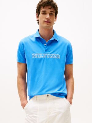 Polo à logo Hilfiger, coupe régulière, Blue Spell